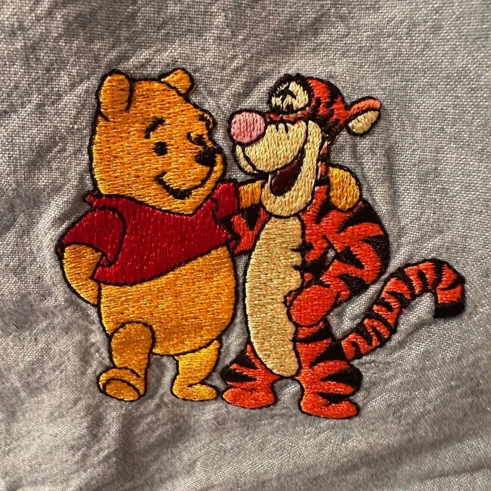 RARE HTF Winnie the Pooh Romper 9M Blue NWT Vintage 90s Hooded Denim Tigger